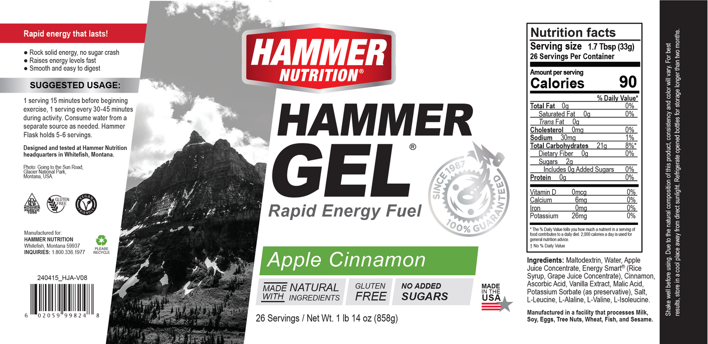 Hammer Nutrition - Hammer Gels - 26 Serving Jug - Apple Cinnamon