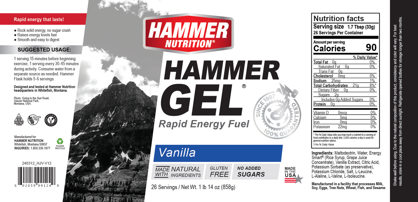 Hammer Nutrition - Hammer Gels - 26 Serving Jug - Vanilla