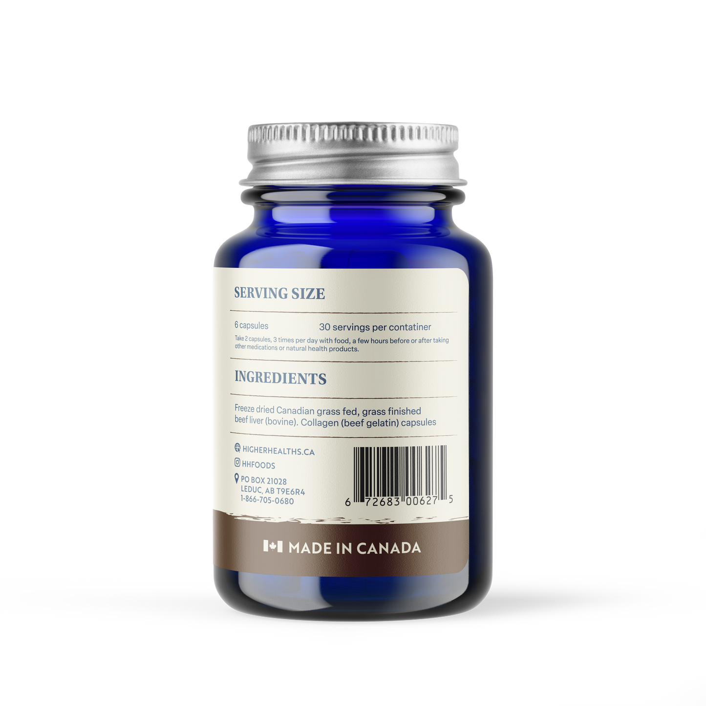 Higher Healths - 100% Grass-Fed/Grass-Finished Beef Liver, 180 Capsules