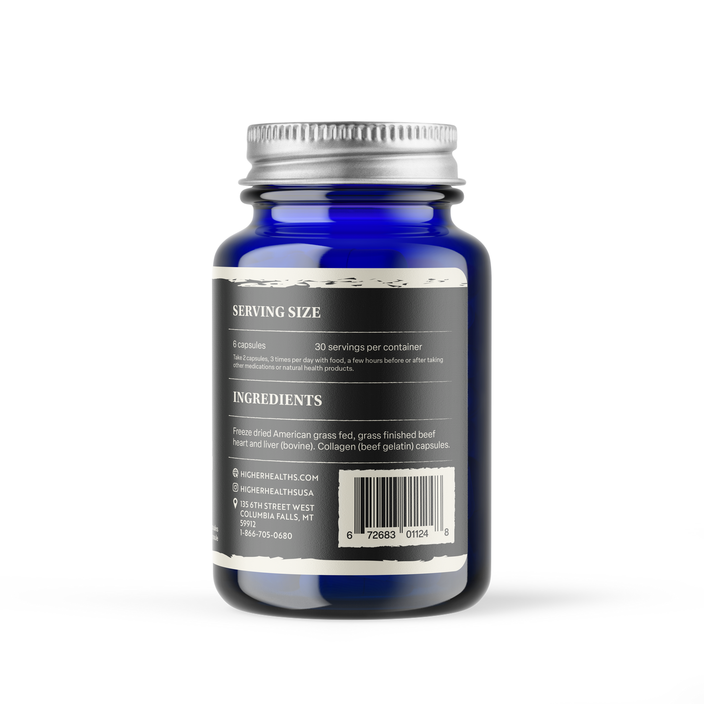 Higher Healths - 100% Grass-Fed/Grass-Finished Beef STRONG, 180 Capsules