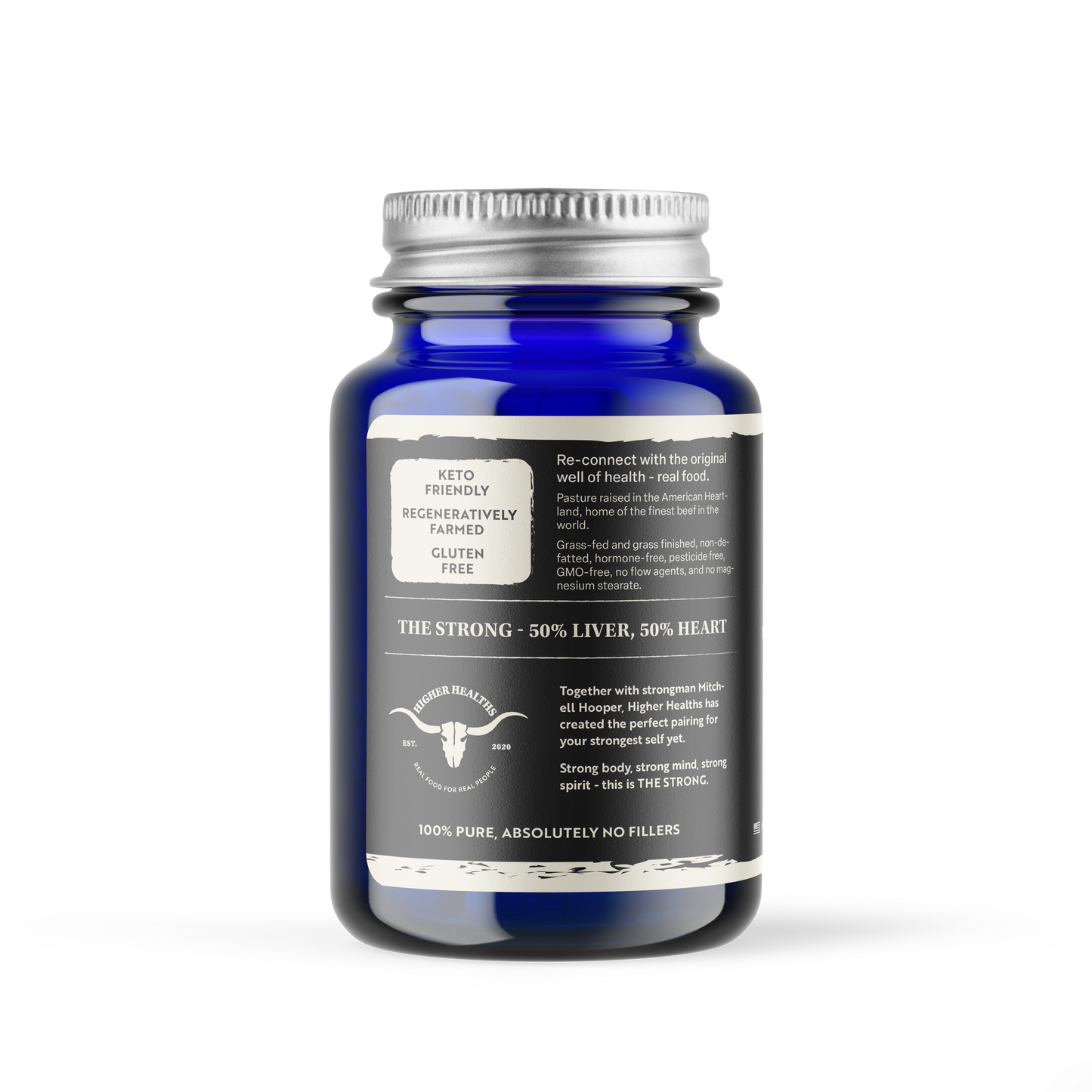 Higher Healths - 100% Grass-Fed/Grass-Finished Beef STRONG, 180 Capsules