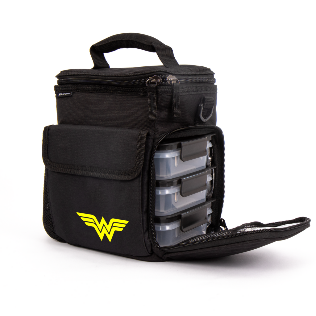 Performa, 3 Meal Cooler Bag, Black, Wonder Woman, Team Perfect Wholesale