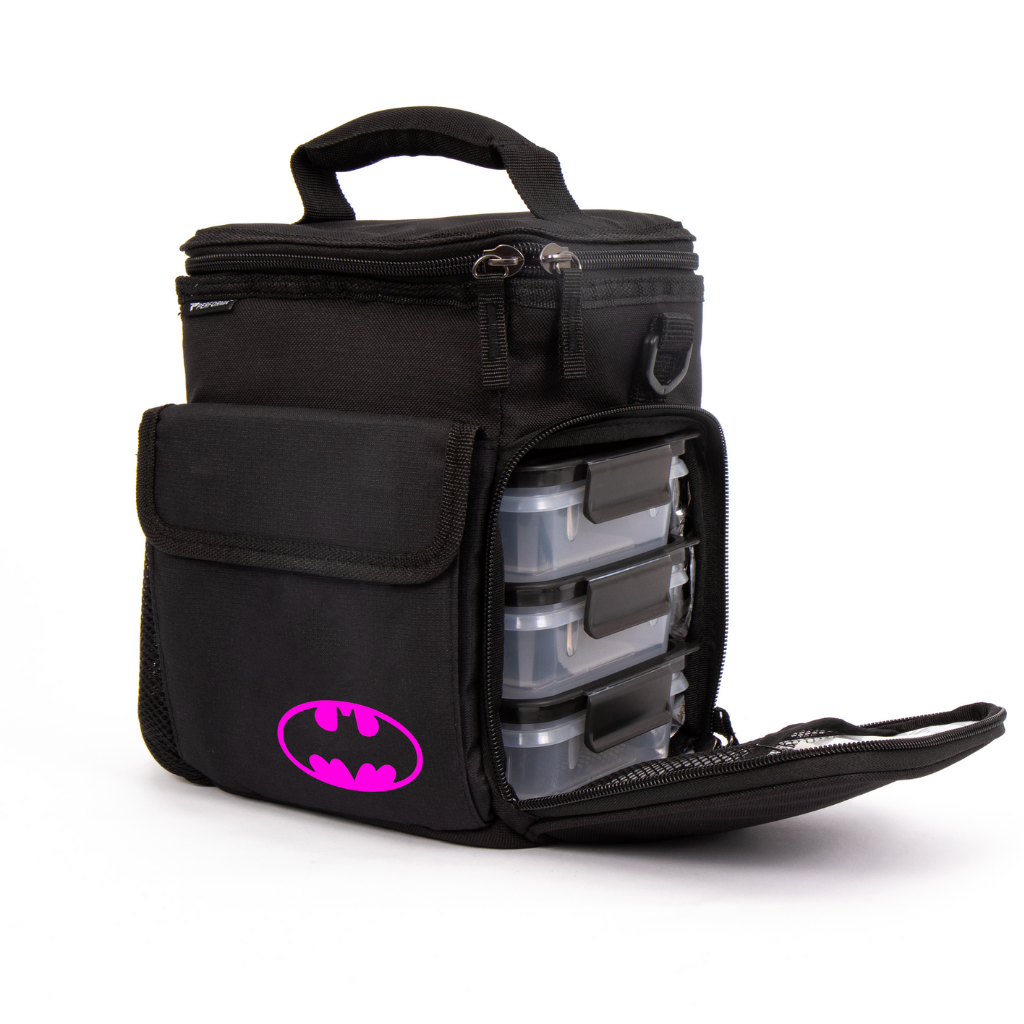 Performa, 3 Meal Cooler Bag, Black, Pink Batman, Team Perfect Wholesale