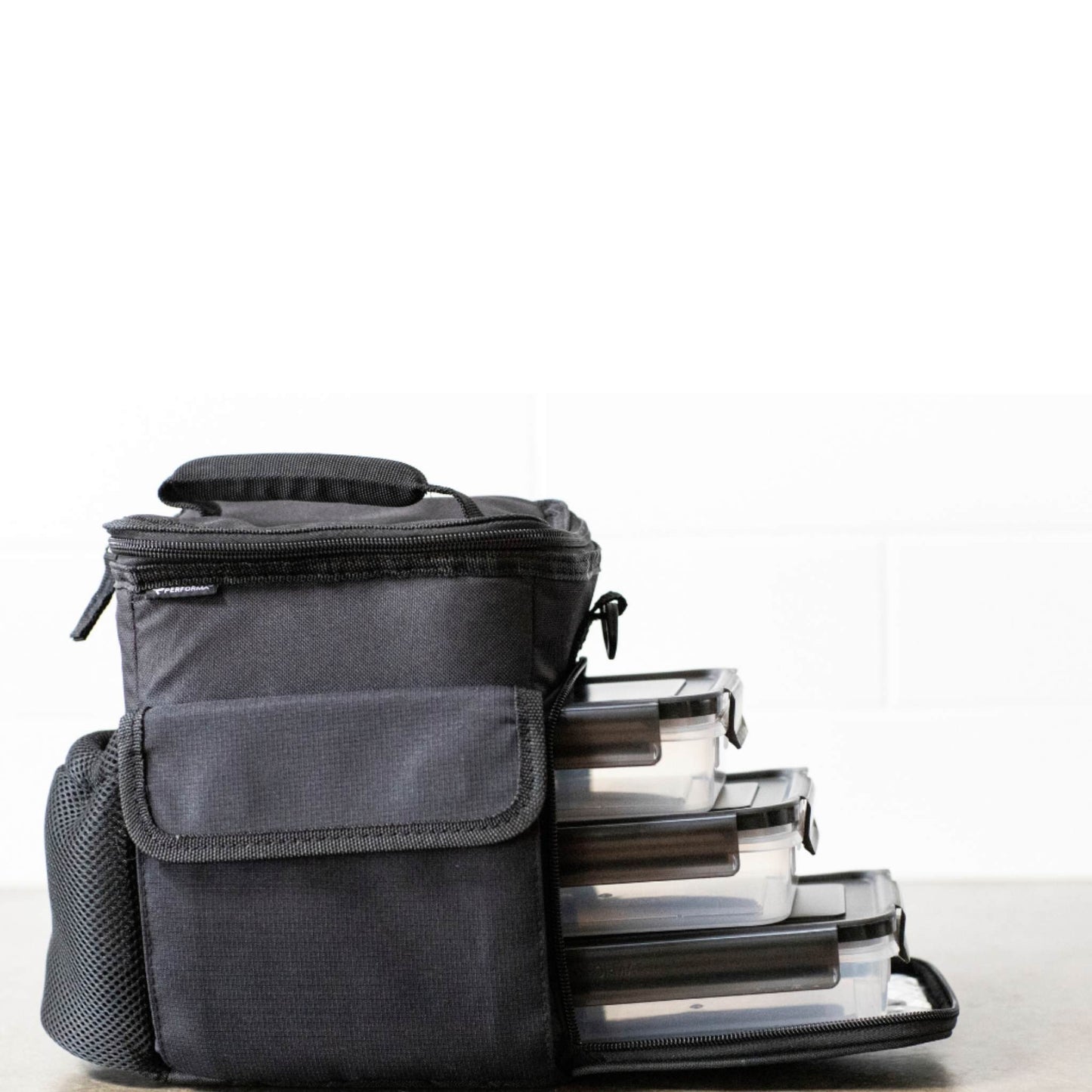 Performa - 3 Meal Cooler Bag, Side Container Access, Black, Team Perfect
