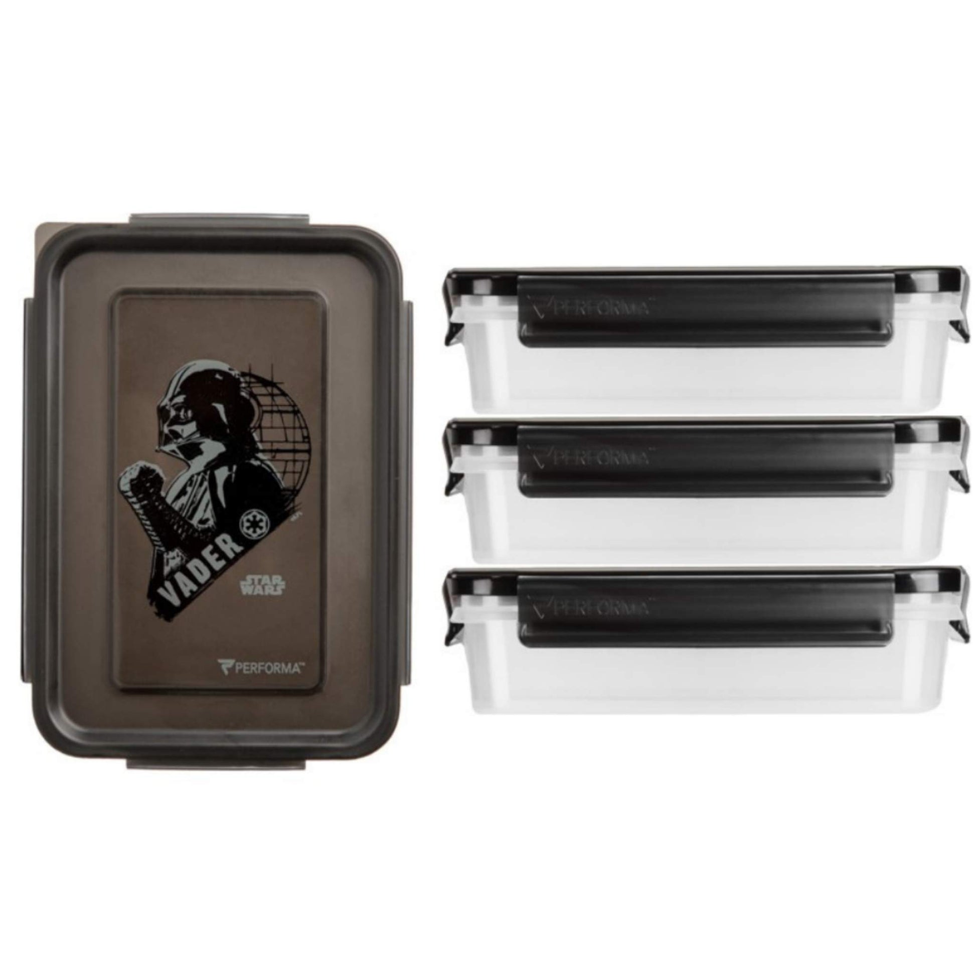 Performa - Meal Containers, 3 Pack, Darth Vader, Team Perfect
