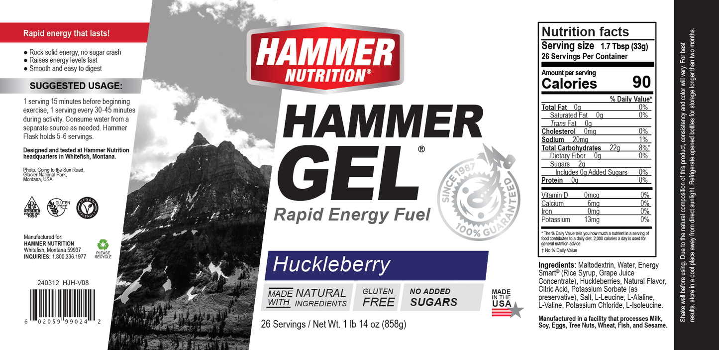 Hammer Nutrition - Hammer Gels - 26 Serving Jug - Huckleberry