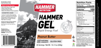 Hammer Nutrition - Hammer Gels - 26 Serving Jug - Peanut Butter