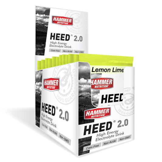 Hammer Nutrition - Box of 12 Single Servings, HEED 2.0, Lemon Lime
