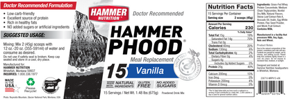 Hammer Nutrition - PHOOD, Vanilla, 15 Servings