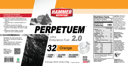 Hammer Nutrition - Perpetuem 2.0, Orange, 32 Servings