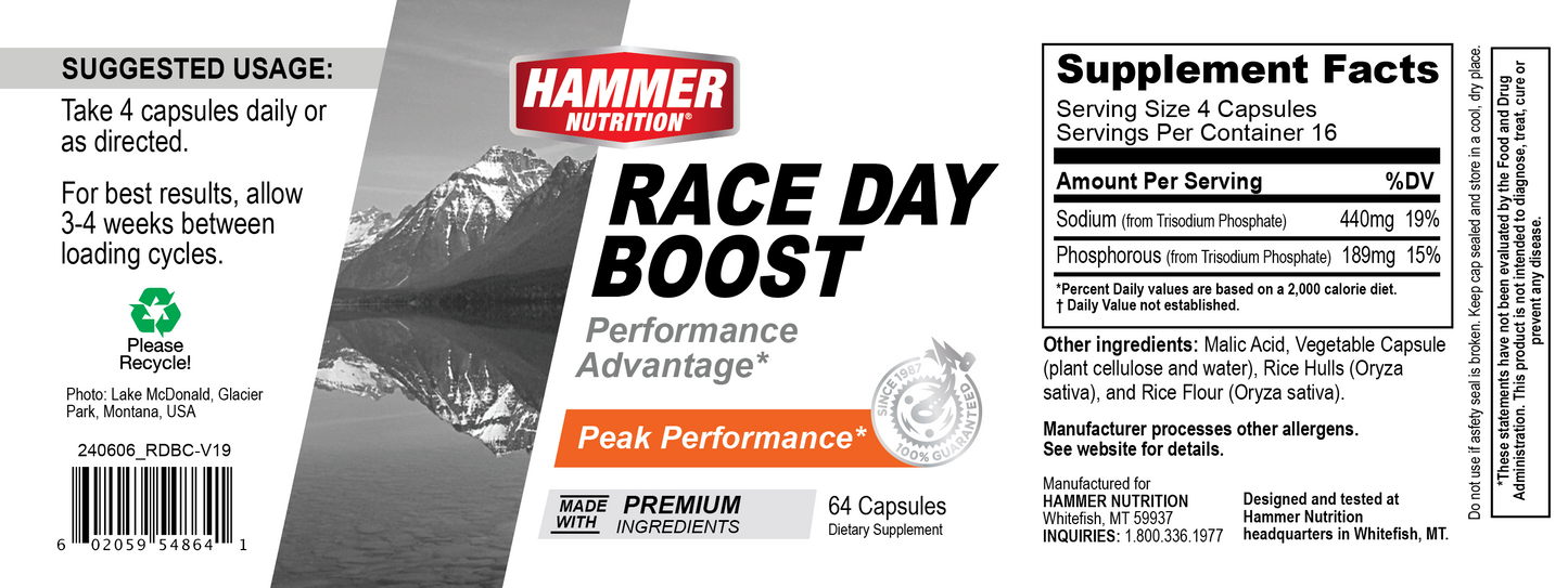 Hammer Nutrition - Race Day Boost, 64 caps