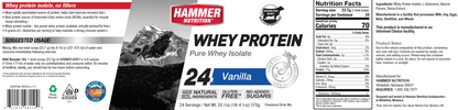 Hammer Nutrition - Whey Protein, Vanilla, 24 Servings