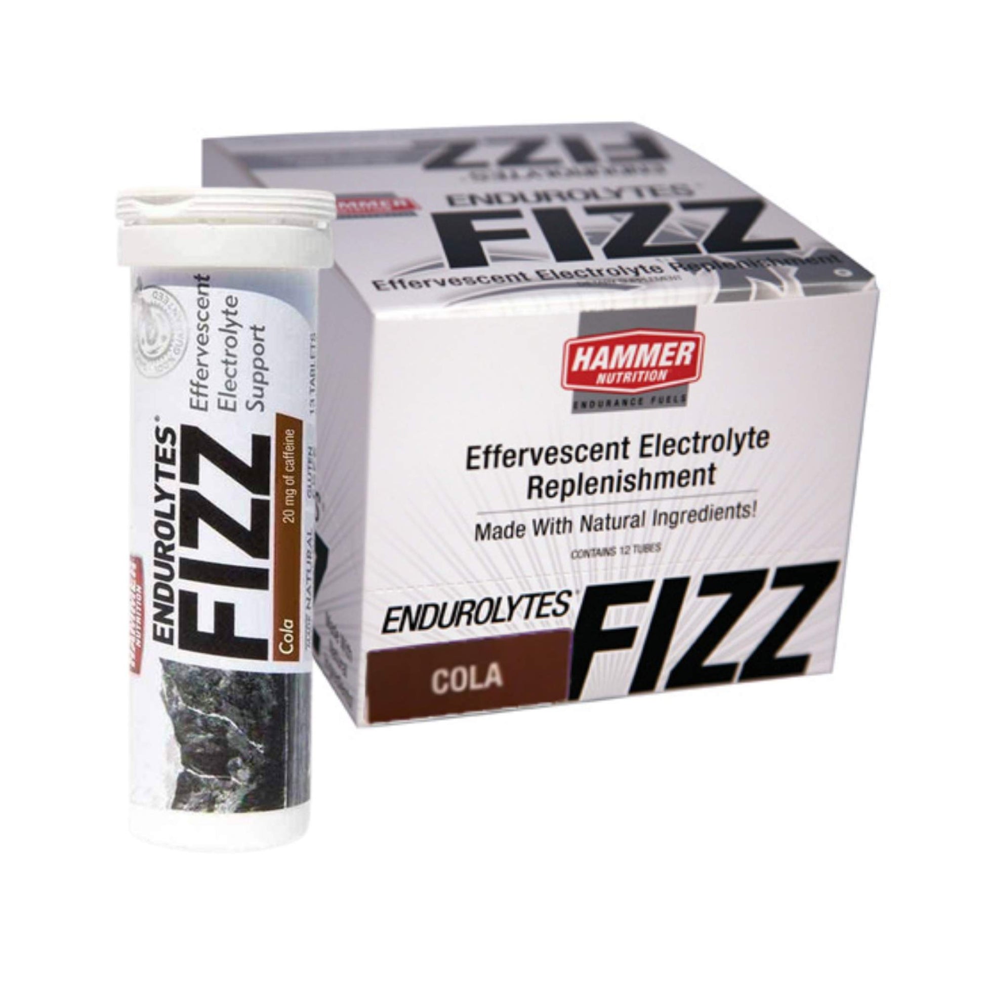 Hammer Nutrition - Endurolytes Fizz, Box of 12 Tubes, Cola, Team Perfect