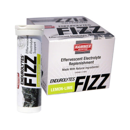 Hammer Nutrition - Endurolytes Fizz, Box of 12 Tubes, Lemon Lime, Team Perfect
