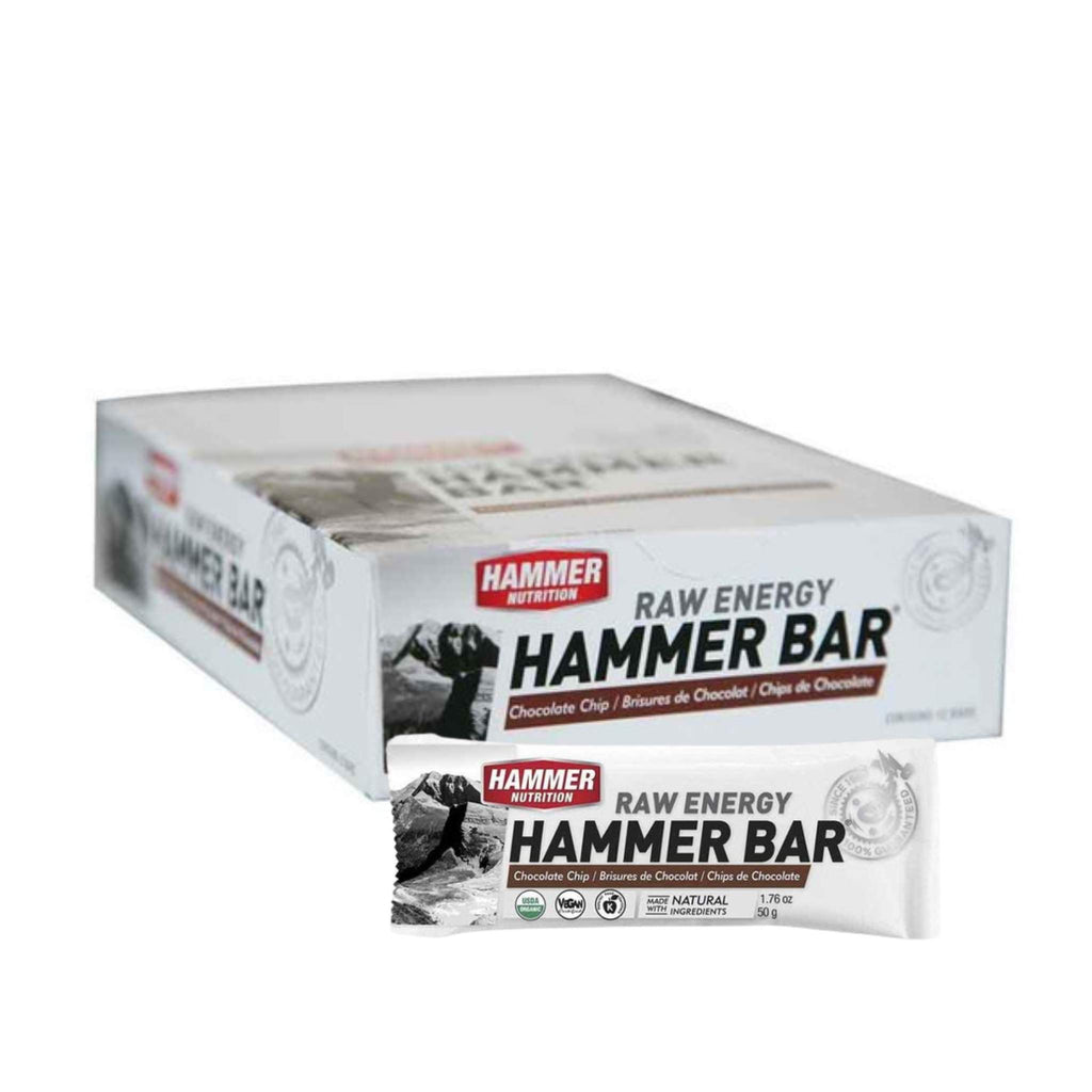 Hammer Nutrition - Raw Energy Food Bar, Box of 12, Chocolate Chip, Team Perfect