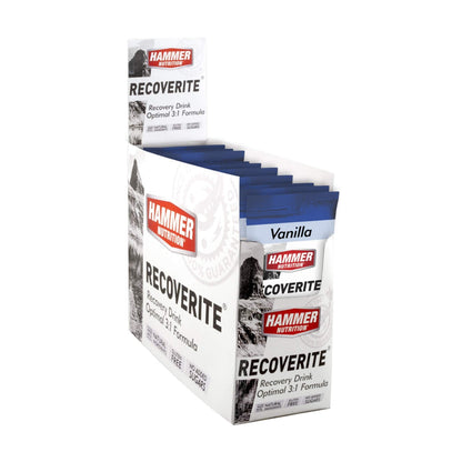 Hammer Nutrition - Recoverite, Vanilla, Box of 12 Servings, Shown in packaging, Team Perfect