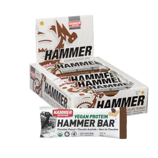 Hammer Nutrition - Vegan Protein Bar, Box of 12, Chocolate Peanut, Team Perfect