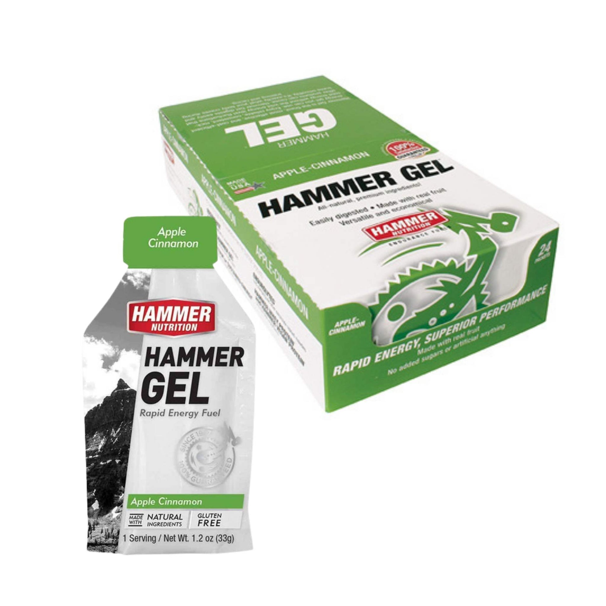 Hammer Nutrition Endurance Gel, Box of 24, Apple Cinnamon, Team Perfect