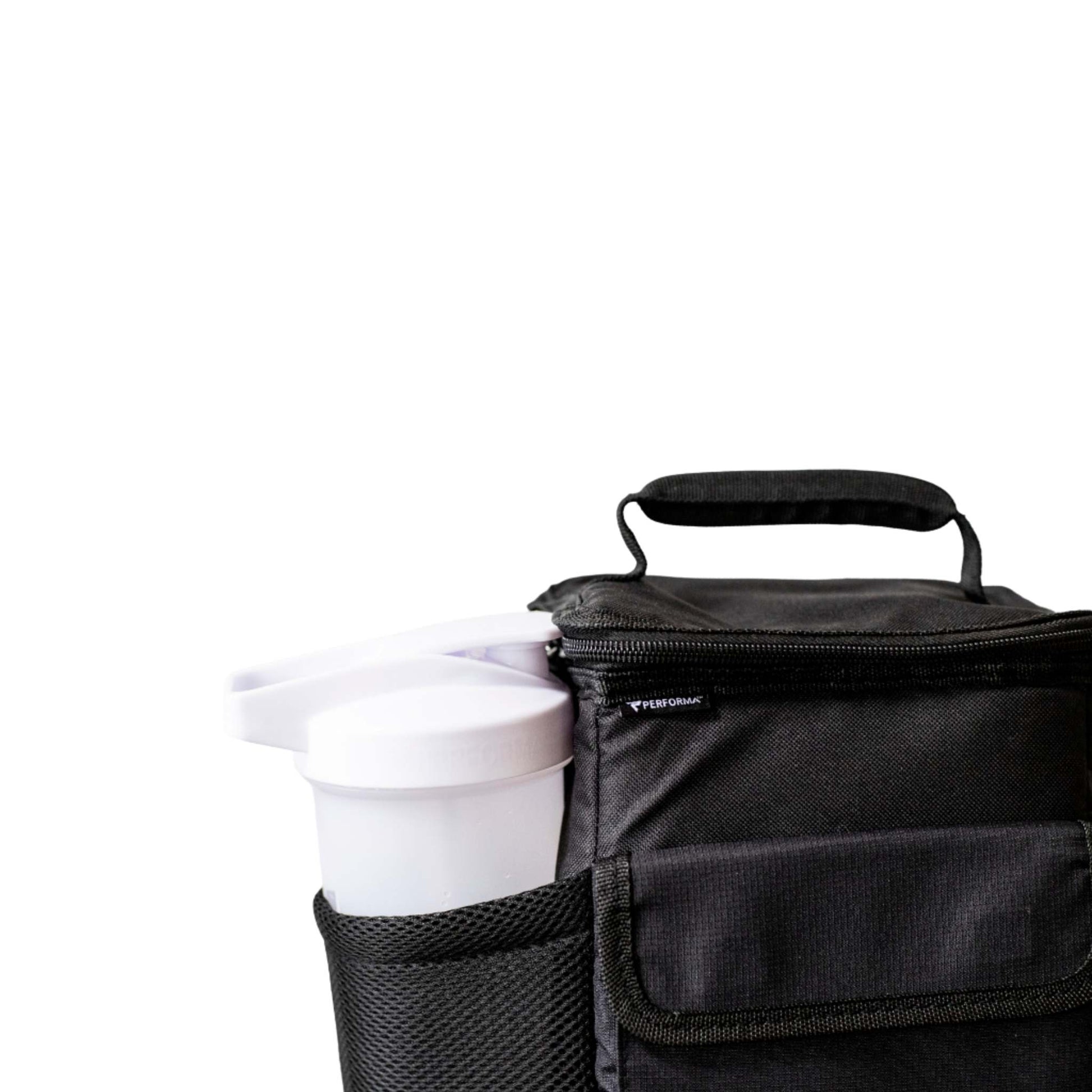 Performa - 3 Meal Cooler Bag, Shaker Cup Pocket, Black, Team Perfect